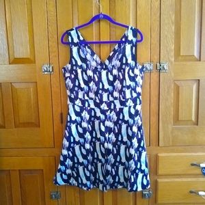 Mark abstract watercolor sleeveless romper skorts dress